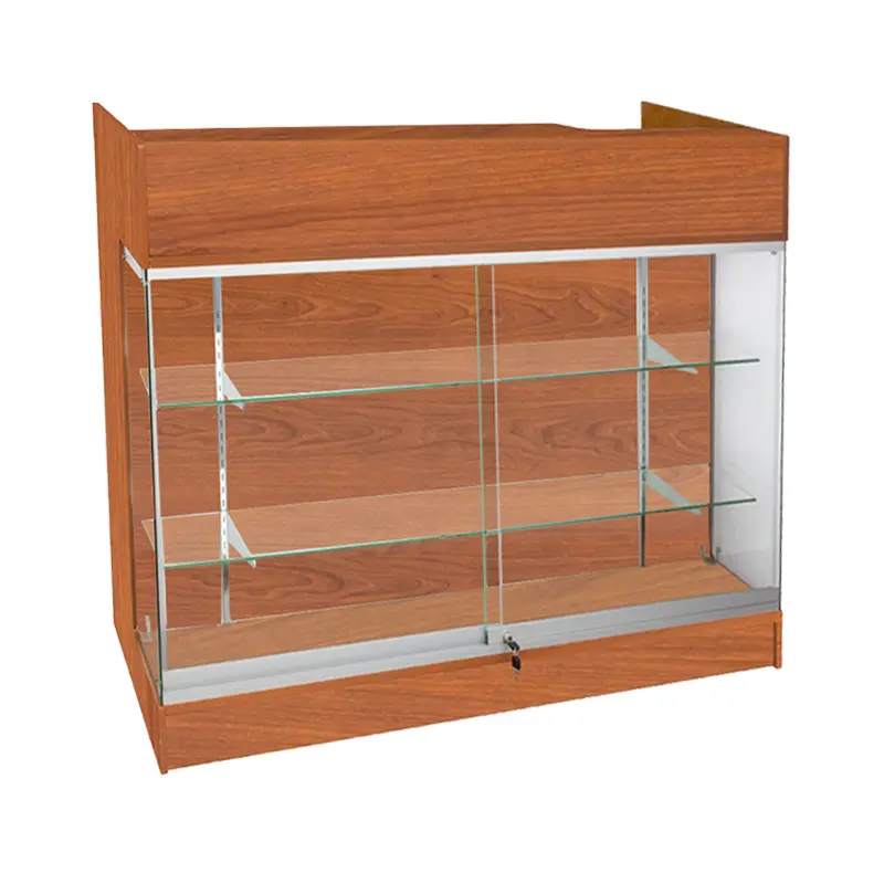 4’ Ledge Top Counter w/ Glass Front - Cherry