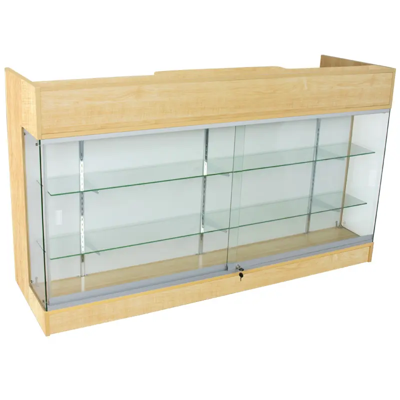 6’ Ledge Top Counter w/ Glass Front - Maple