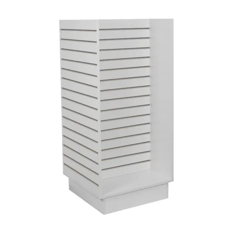 Slatwall 2ft H Unit w/ Alum Inserts - White