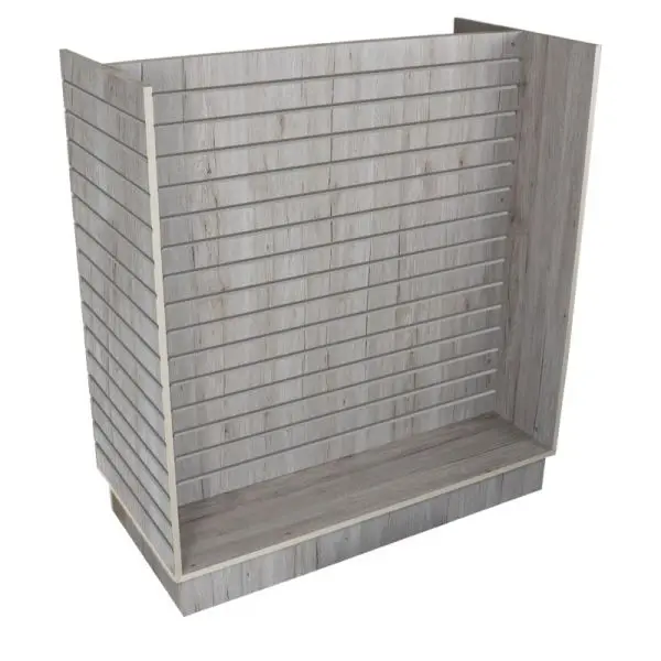 Slatwall 4ft H Unit w/ Alum Inserts - Barnwood
