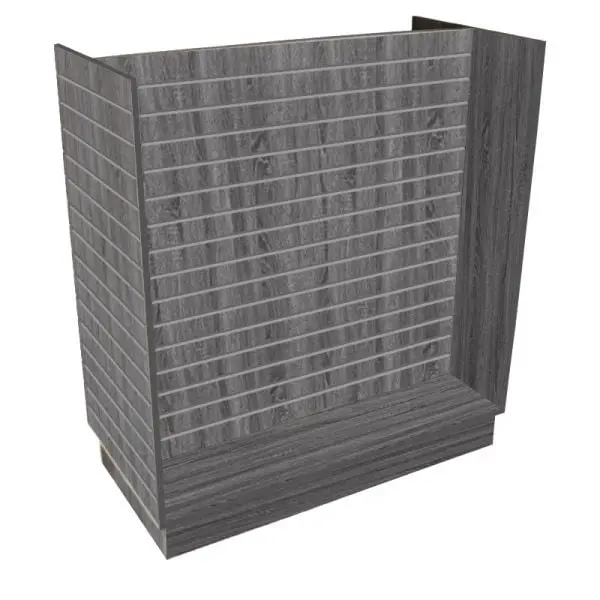 Slatwall 4ft H Unit w/ Alum Inserts - Rustic Gray