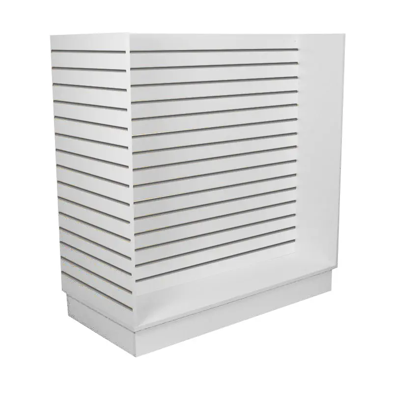 Slatwall 4ft H Unit w/ Alum Inserts - White