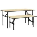 Industrial Pipeline Nesting Table Set - Maple