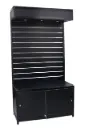 LED Slatwall Display w/ Storage - Black
