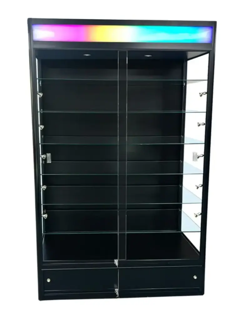 78 Radius Edge Wallcase w/ Top RGB Chasing Lights - KD