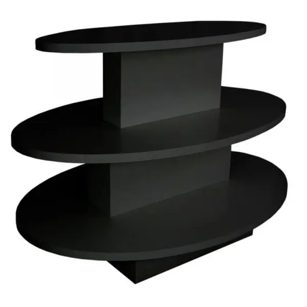 3 Tier Oval Display Table - Black