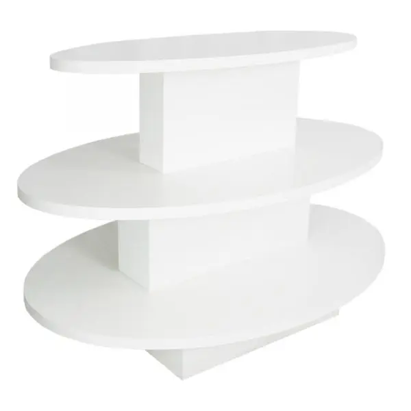 3 Tier Oval Display Table - White 