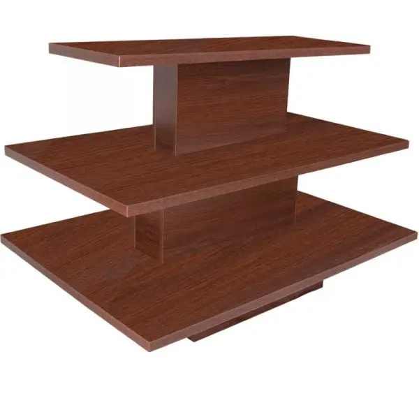 3 Tier Rectangle Display Table - Walnut