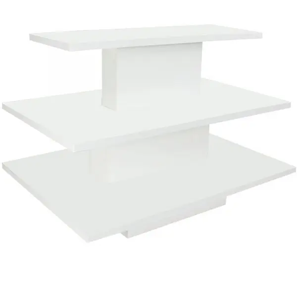 3 Tier Rectangle Display Table - White