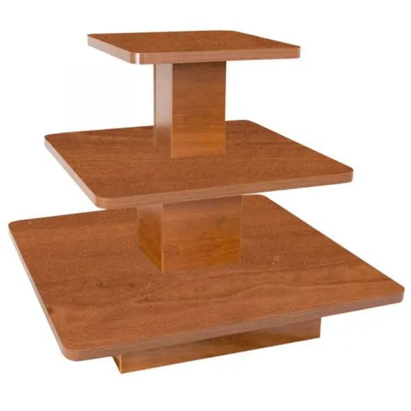 3 Tier Square Display Table - Cherry