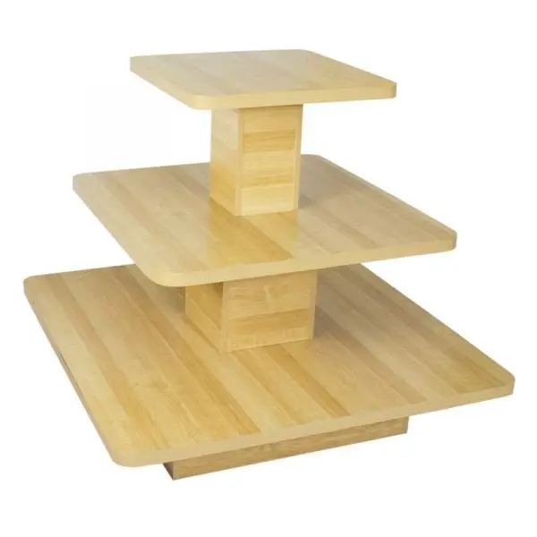 3 Tier Square Display Table - Maple