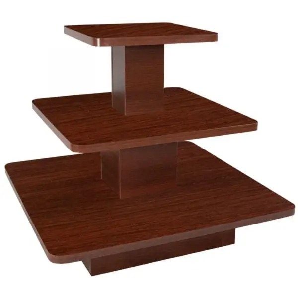3 Tier Square Display Table - Walnut
