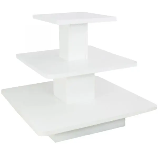 3 Tier Square Display Table - White 