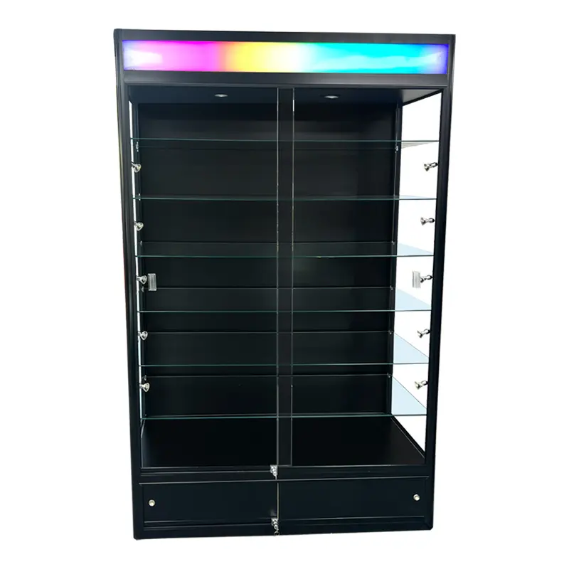 78" High Radius Edge Wallcase with Top RGB Chasing Lights