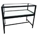 48" Luxury Showcase w/ Lock & LED Lights - Black