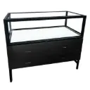 48" Luxury Showcase w/ Locking Storage & LED Lights - Black