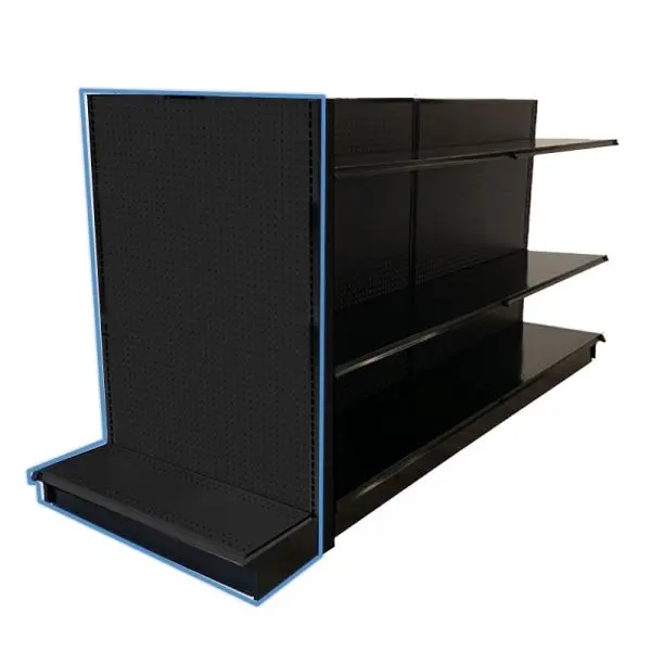 Gondola Shelving End Cap Unit 16" Base - Black