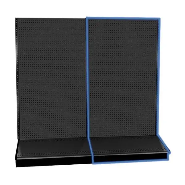 Single-Sided Gondola Wall Add on 19" Base - Black