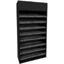 Cigarette Wall Case Display w/ Acrylic Pushers & Top Storage - Black