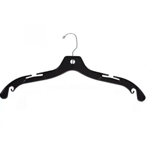 [90200BL] 17" Plastic Skirt/Pant Hanger - Black