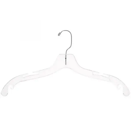 [90200CL] 17" Plastic Skirt/Pant Hanger - Clear