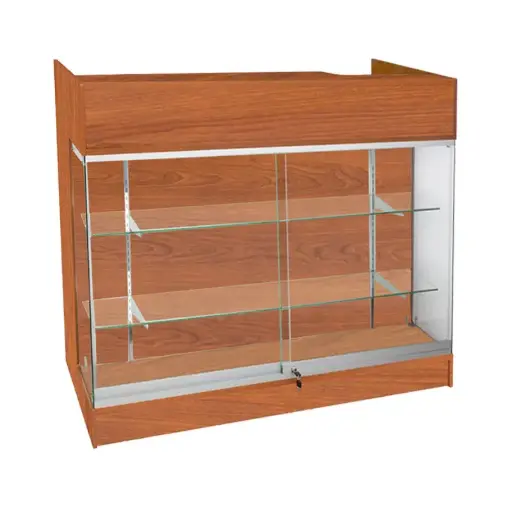 [LTRC4CHE] 4’ Ledge Top Counter w/ Glass Front - Cherry