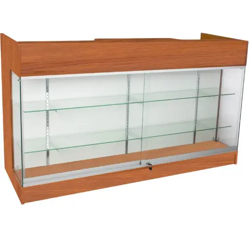 [LTRC6CHE] 6’ Ledge Top Counter w/ Glass Front - Cherry