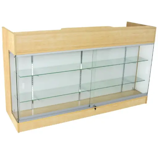 [LTRC6M] 6’ Ledge Top Counter w/ Glass Front - Maple
