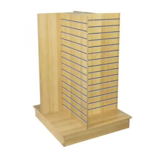 [SWD4CM-AL] Slatwall 4-Way Display w/ Alum Inserts - Maple