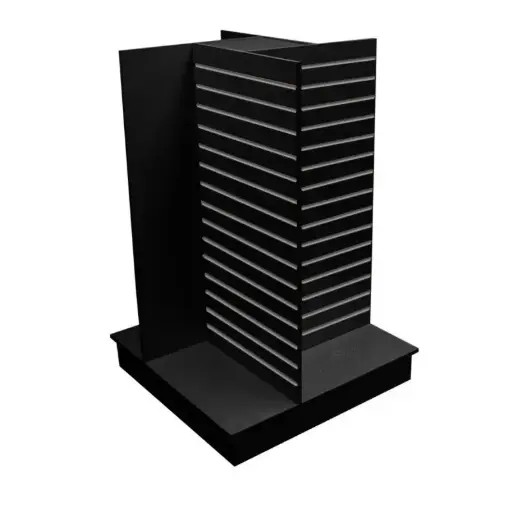 [SWD4CB-AL] Slatwall 4-Way Display w/ Alum Inserts - Black