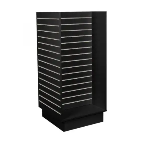 [SWDH2B-AL] Slatwall 2ft H Unit w/ Alum Inserts - Black