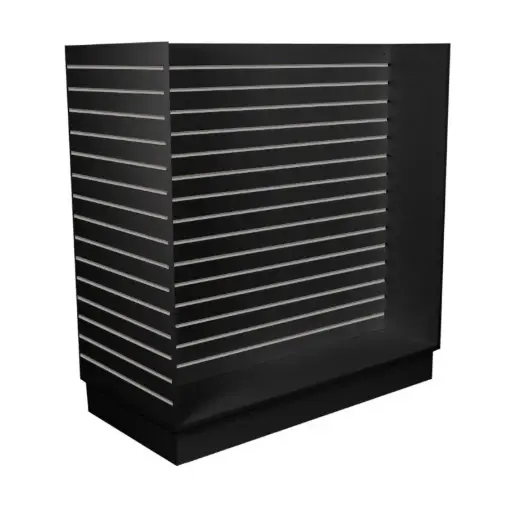 [SWDH4B-AL] Slatwall 4ft H Unit w/ Alum Inserts - Black