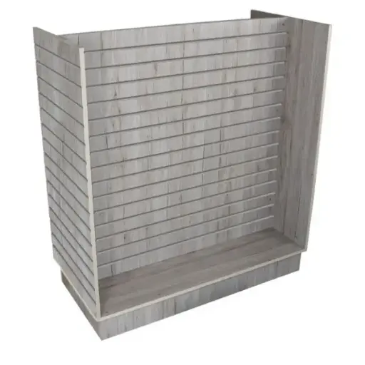 [SWDH4BW-AL] Slatwall 4ft H Unit w/ Alum Inserts - Barnwood