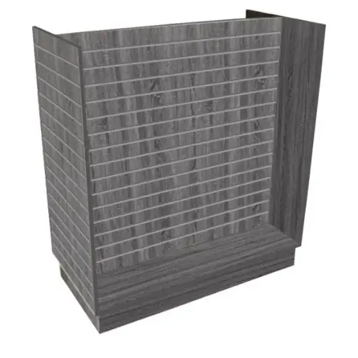 [SWDH4RG-AL] Slatwall 4ft H Unit w/ Alum Inserts - Rustic Gray