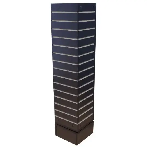 [SWC1254-B-AL] Rotating Slatwall Tower w/ Alum Inserts - Black