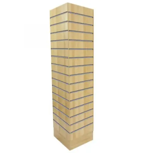 [SWC1254-M-AL] Rotating Slatwall Tower w/ Alum Inserts - Maple