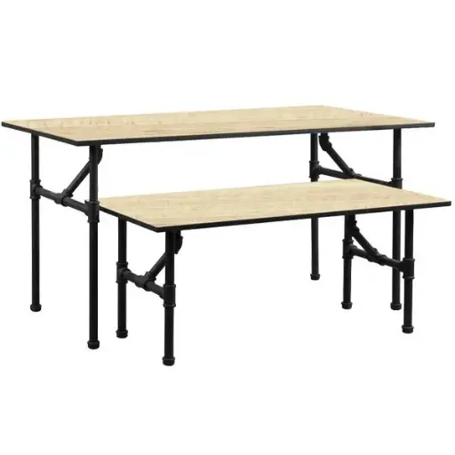 [PL-KIT] Industrial Pipeline Nesting Table Set - Maple