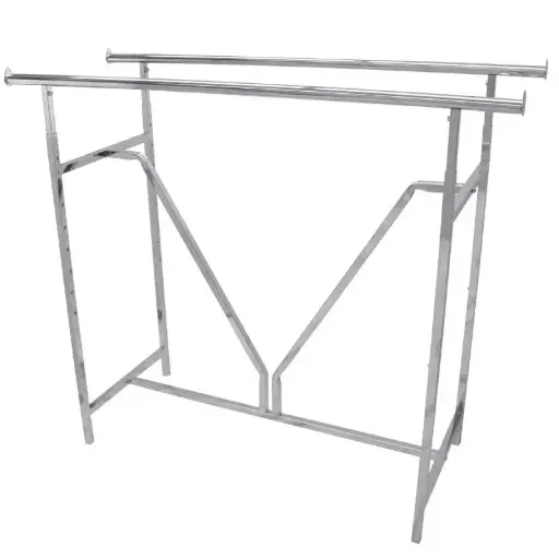 [01003CH] Straight Double Bar Rack - Chrome