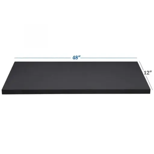 [85048BL] 12" x 48" Melamine Wood Shelves - Black