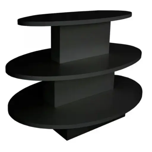 [3TO6042B] 3 Tier Oval Display Table - Black