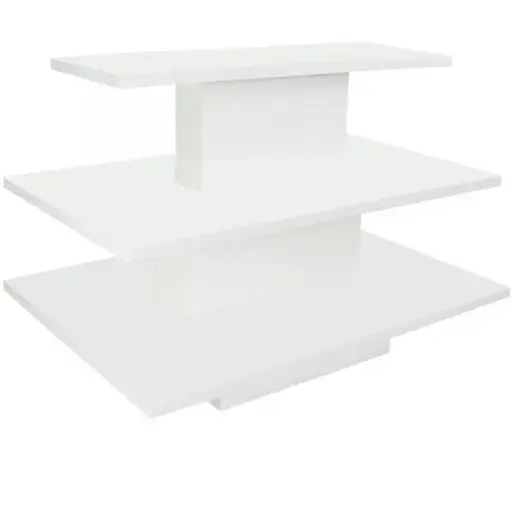 [3TS6042WW] 3 Tier Rectangle Display Table - White