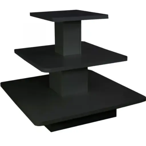 [3TR4848B] 3 Tier Square Display Table - Black