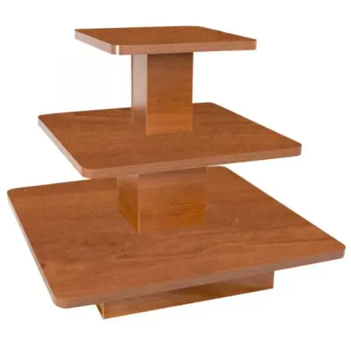 [3TR4848CHE] 3 Tier Square Display Table - Cherry