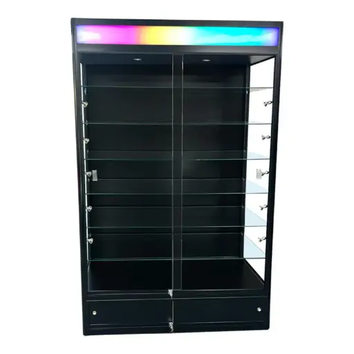 [SGWCX-RGB] 78" High Radius Edge Wallcase with Top RGB Chasing Lights