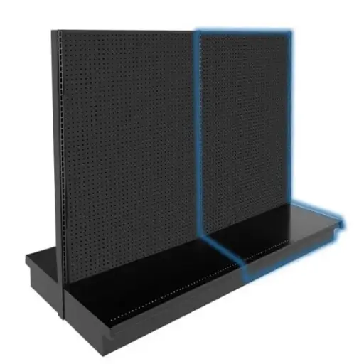 [E.GA48-16-54 Black Add On] Double-Sided Gondola Island Add on 16" Base - Black