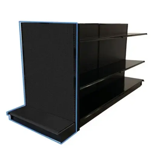 [E.EC36-16-54 Black] Gondola Shelving End Cap Unit 16" Base - Black