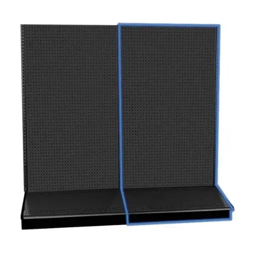 [E.WA48-19-84 Black] Single-Sided Gondola Wall Add on 19" Base - Black