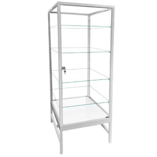 [LGTW] Luxury Glass Tower w/ Locks & LED Lights - White
