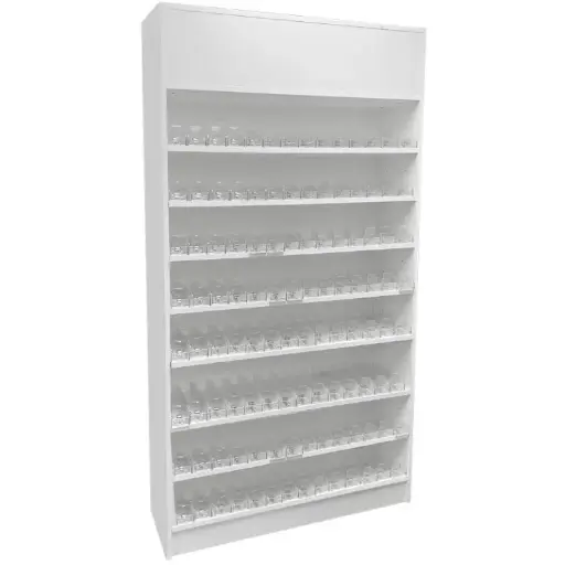 [WC3F-W] Wallcase Display w/ Acrylic Push-Back Cigarette Dispenser - White